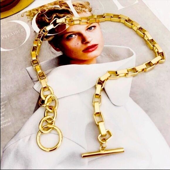 NEW 18k Yellow Gold Chunky Chain Necklace - Picture 5 of 10